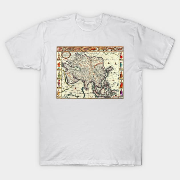 John Speed 1626 - Asia with the Islands Adioying -  Ancient Worlds T-Shirt by Culturio